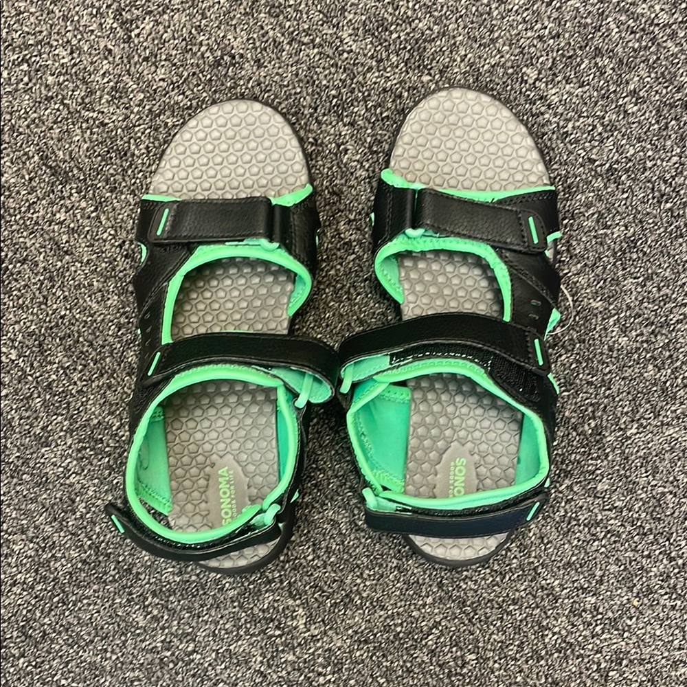 Sonoma Black and Green Kids Sandals